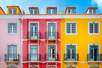 Obraz premium Casa do Passadico Building Windows With Balcony In Braga, Portugal. - static. Beautiful simple AI generated image in 4K, unique.