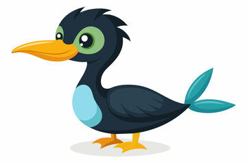 cormorant bird cartoon vector illustration
