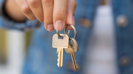 A hand holding a set of keys