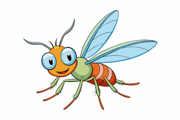 cricket insect cartoon vector illustration