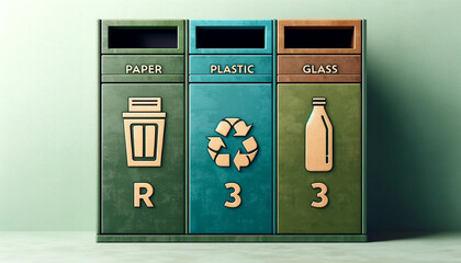 infografic illustration of a separate garbage collection. Waste recycling