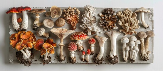 Assorted Mushrooms on White Surface