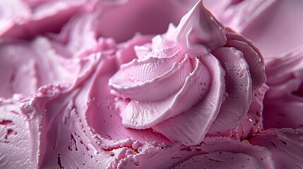 Closeup of pink ice cream, Pink ice cream texture