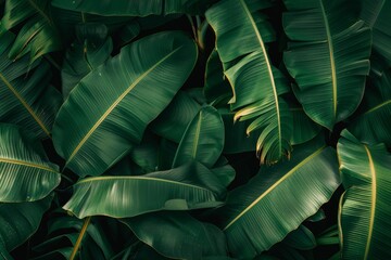 High-End Dark Green Leaves Seamless Texture. Beautiful simple AI generated image in 4K, unique.