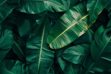 Close-Up Of  Dark green leaves. Beautiful simple AI generated image in 4K, unique.