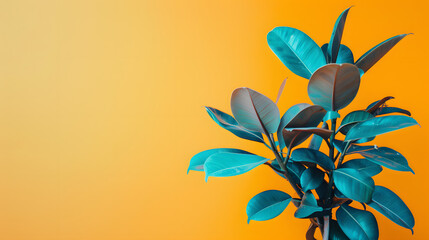 A colorful rubber tree. representing the infinite opportunities of growth and sustainability for Earth month.  - obrazy, fototapety, plakaty
