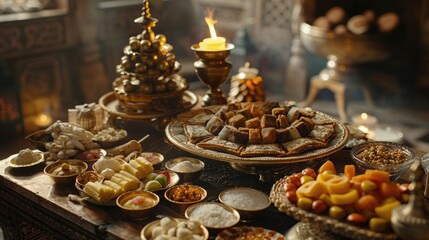 A detailed image of a Vat Savitri Vrat prasad, showcasing the traditional sweets offered during the Vrat.