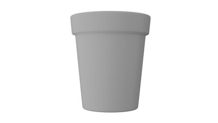 White ceramic flower pot isolated on transparent and white background. Garden concept. 3D render