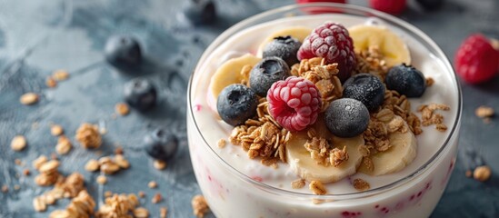 Glass of Yogurt With Granola and Berries