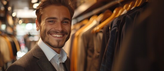 Man choosing attire Smiling