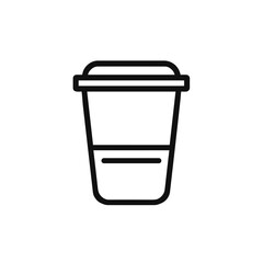 Minimalist Coffee Cup Icon in Black and White