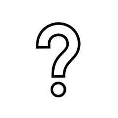 Curved Question Mark Icon, Black Line Drawing, Inquiry Symbol