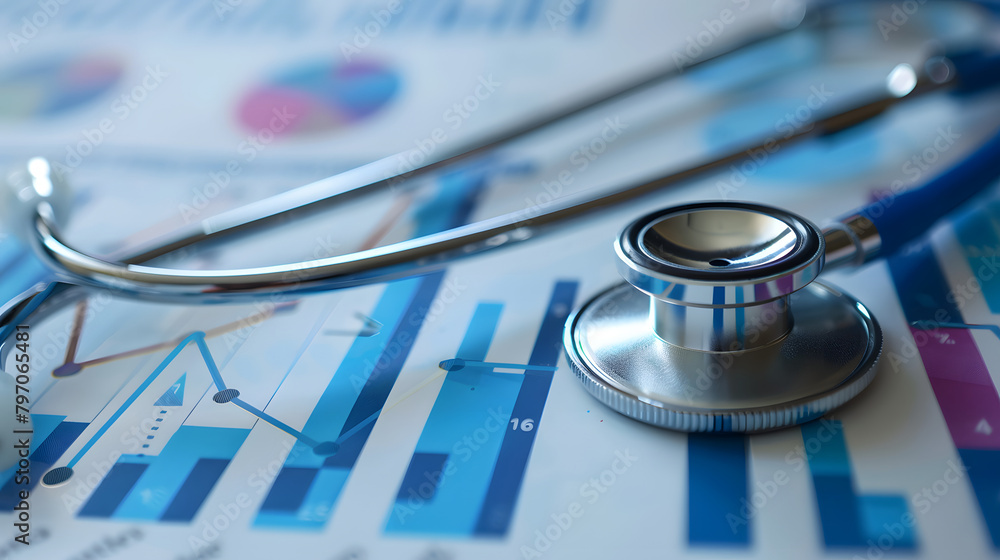 Poster a diagram of healthcare expenditure with a pointer ascending. reflecting the nations health sector i