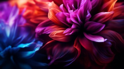 Vibrant Colored Flowers in Artistic Abstract
