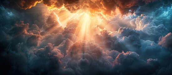 Fototapeta premium Sun Shining Through Clouds