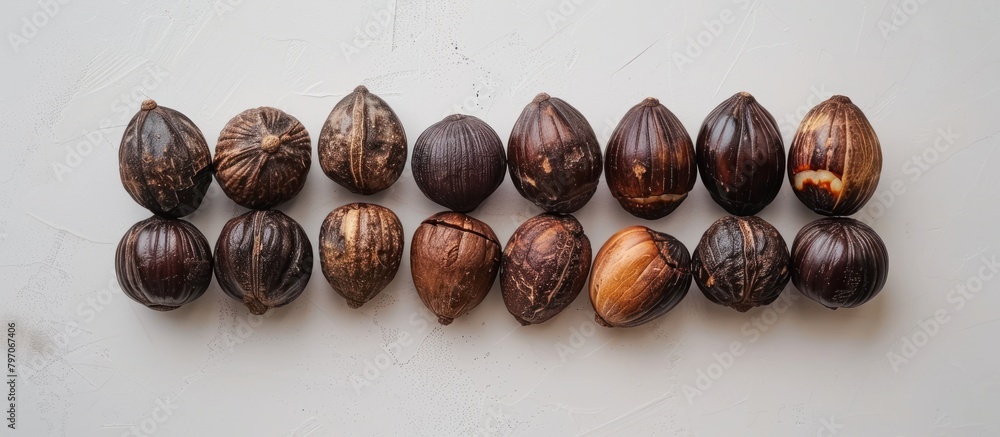 Poster assorted palm nuts on table