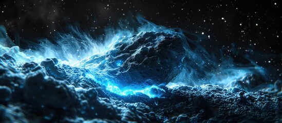 Blue and Black Space Filled With Clouds and Stars asteroid
