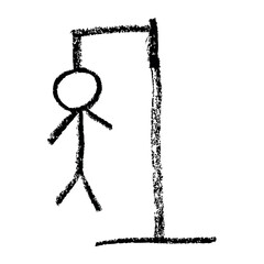 man suicide, simple vector doodle hand draw sketch crayon