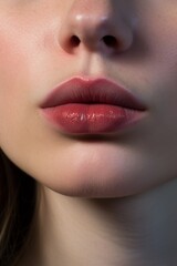 Close-up of Woman's Lips and Nose