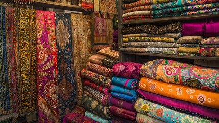Discover the vibrant tapestry of handmade textiles at this bustling bazaar, where artisans showcase their mastery of weaving's ancient art.