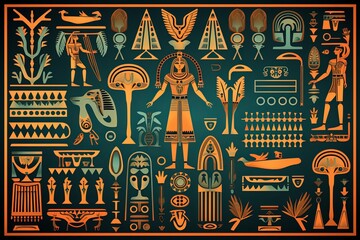 Egyptian Hieroglyph Gradients: Ancient History Documentary Background
