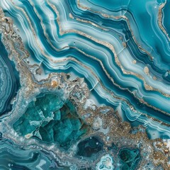 Abstract Blue Agate Stone Patterns