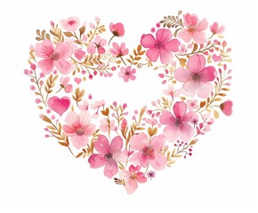 Floral Heart Illustration for Romantic and Festive Occasions