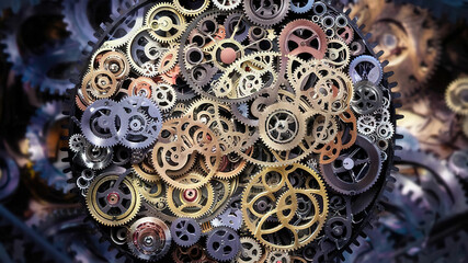 An intricate and mesmerizing gear machinery