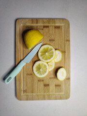 Cutting Board with Lemons