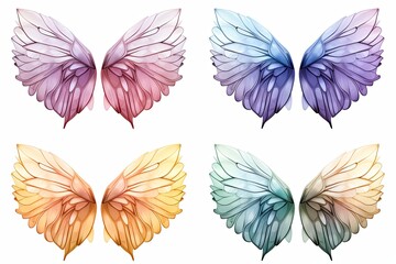 Ethereal Fairy Wing Gradients: Mystic Wing Art Graphic Illustration