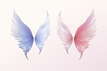 Ethereal Fairy Wing Gradients Minimal Poster: Elegant Wing Mix