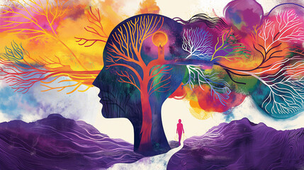 Vibrant Neural Pathways. Creative Epilepsy Awareness Artwork. Conceptual Illustration