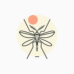 Mosquito in cartoon, doodle style. Image for t-shirt, web, mobile apps and ui. Isolated 2d vector illustration in logo, icon, sketch style, Eps 10. AI Generative