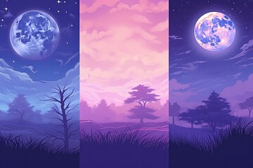 Harvest Moon Glow Gradients Lunar Fashion Banner