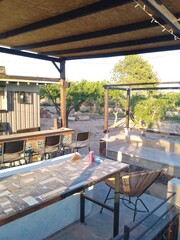 Garden Bar Seating Area Construction