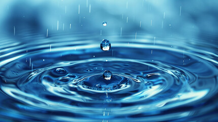blue water drops and splash