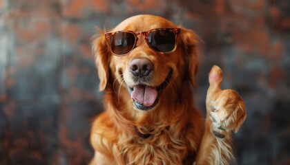Fawn Liver Sporting Group Dog giving thumbs up with sunglasses