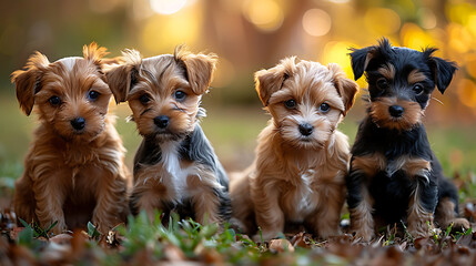 group of dogs in the park