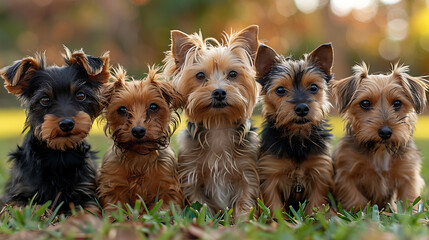 group of dogs in the park