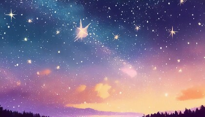 a star studded night sky background in pastel art 02