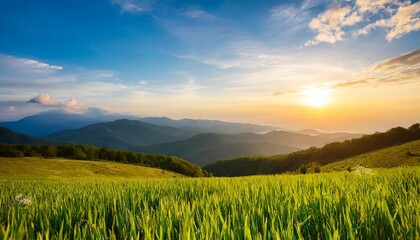 world environment day concept calm of country meadow sunrise landscape background
