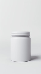White mockup jar of cream lid on the podium.  Mockup for cosmetics produce.