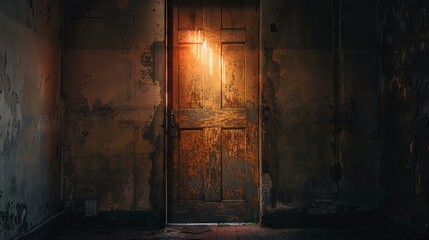 Fototapeta na wymiar Spooky cellar door