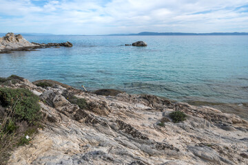 Sithonia coastline near Orange Beach, Chalkidiki, Greece