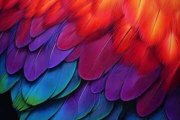 Vibrant Parrot Feather Gradients Birdwatcher's Journal Cover Illustration