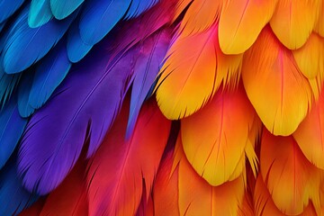 Vibrant Parrot Feather Gradients Nature Puzzle: Stunning Design
