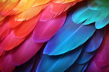 Vibrant Parrot Feather Gradients: Nature Photography Book Cover Delight