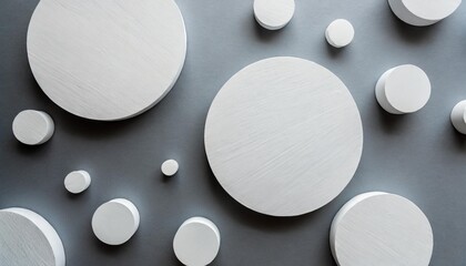 grey and white 3d circles background abstract design element generative ai