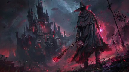 Fototapeta premium Game concept dark mage design