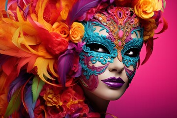 Vibrant Venetian Carnival Gradients: Stunning Venetian Lace Fashion Line Promo